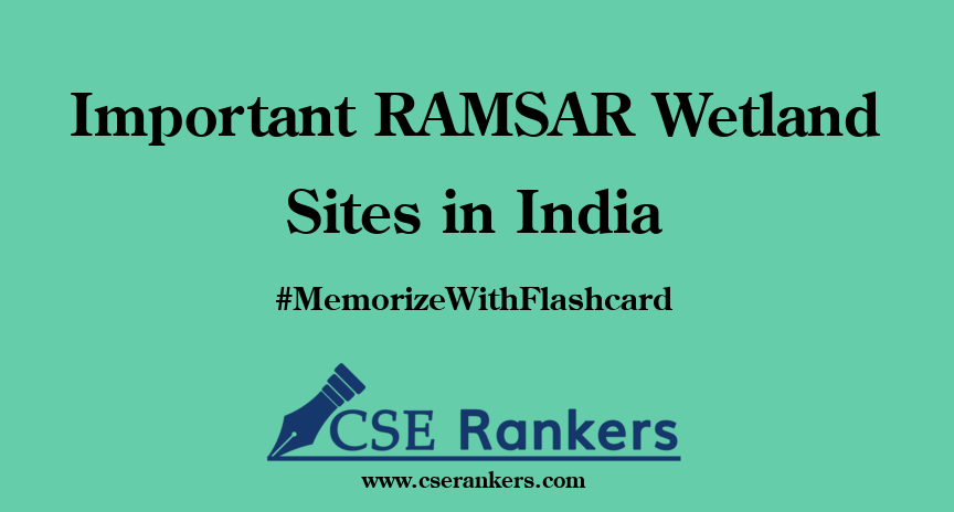 Important RAMSAR Wetland Sites in India